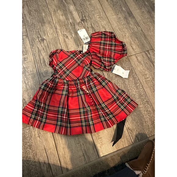 NWT Ralph Lauren Baby Girl's Plaid Print Fit & Flare Dress 2 Pec Set Size 6 M - Picture 5 of 14
